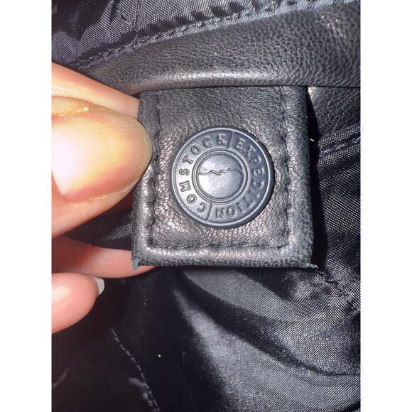 Vintage Black Genuine Leather Jacket – Unisex Oversized Fit men’s medium - Picture 4 of 9